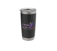 Sombrero de bruja y escoba con texto en inglés "I Put A Spell On You", divertido Halloween Vaso térmico de acero inoxidable de doble pared