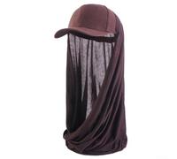 Sombrero de bufanda para mujeres musulmanas, gorra de béisbol ajustable con integración de hiyab, protector solar de elastano transpirable para fiestas y salidas de ocio, talla única (café)
