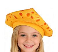 Sombrero de cabeza de queso, divertido y suave, suministros realistas para festivales, sombrero de tarta de queso para niños, para Halloween, Navidad, fiesta, cosplay, festival, vacaciones, jardín