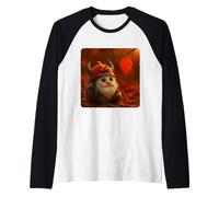 Sombrero de Calabaza Vikingo de Halloween Lindo Jack O'Lantern Camiseta Manga Raglan