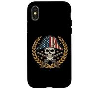 Sombrero de Calavera Pirata con Bandera de EE. UU., Vintage, patriótico, para Hombres, Mujeres y niños Carcasa para iPhone X/XS