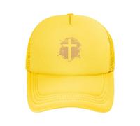 Sombrero de camionero con cruz de Jesucristo Hijo de Dios para mujer, gorra de béisbol de malla, sombrero de vaquero, sombrero de papá, negro, amarillo, Talla única