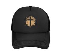 Sombrero de camionero con cruz de Jesucristo Hijo de Dios para mujer, gorra de béisbol de malla, sombrero de vaquero, sombrero de papá, negro, Negro, Talla única