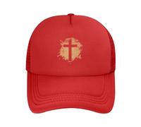 Sombrero de camionero con cruz de Jesucristo Hijo de Dios para mujer, gorra de béisbol de malla, sombrero de vaquero, sombrero de papá, negro, rosso, Talla única