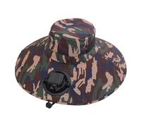 Sombrero de camuflaje solar para hombre, extraancho, ventilador solar UPF50+, protección UV, sombrero de pesca ajustable con correa para la barbilla, sombrero táctico