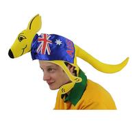Sombrero de canguro australiano con capa - Sombrero de disfraz australiano para el día de Australia, eventos deportivos y fiestas - Paquete de 24 accesorios de disfraz de grupo