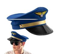 Sombrero de capitán de barco bordado vintage disfraz de almirante marino | Admiral Hat - Disfraz de piloto para mujer, cosplay, fiesta, escenario, mascarada