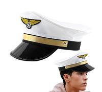 Sombrero de Capitán de Barco Vintage bordado protección solar contra | Traje de Capitán y Sombrero Piloto Traje de Fiesta y Escenario Cosplay para Hombre