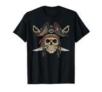 Sombrero de capitán de Calavera Pirata, Disfraz Vintage para Hombres, Mujeres, niños y niños Camiseta