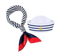 Sombrero De Capitán Para Hombre | Sombrero Capitanes Fiesta | Gorra Con Bufanda | Accesorio De Traje Marino, Gorra Divertida Estilo Náutico Para Fiestas, Cosplay, Disfraces Y Eventos En T