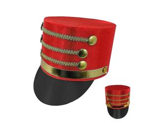 Sombrero de cascanueces genérico - Joy en tus vacaciones | Tambor mayor con pluma Majorette rojo Hatt Accesorio trajes festivos para el desfile Navidad Rendimiento escena Play Party decoraciones
