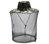 Sombrero de Caza con Mosquitera Sombrero de Velo de Apicultor Gorros de Pesca Sombrero de Selva de Camuflaje con Red de Velo Anti-Mosquitos Insectos para Hombre Mujer (FR/ES, Letras, Talla única, E)