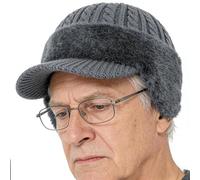 Sombrero de cazador ColdShield - Tesa de lana | Sombreros cálidos para esquiar, ciclismo: sombreros de cálidos y protectores que cubren completamente la cabeza y las orejas para mantenerte, Gris