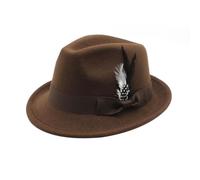 Sombrero de cerveza alemán de Bush, sombrero de cerveza tradicional con pluma, para fiestas de disfraces de Oktoberfest y eventos al aire libre, sombrero de pescador (café, talla única)