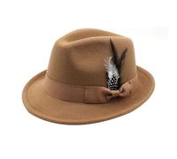 Sombrero de cerveza alemán tradicional con diseño de plumas para Oktoberfest, fiestas, eventos al aire libre, caqui, talla única
