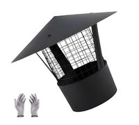 Sombrero de Chimenea para Chimenea, Tapa de Lluvia de Exterior de Metal 304, Cubierta para Tubo de Estufa con Diseño de Paraguas, 125 135 153 200mm Tapa de Tubo de Humo, Negro(153mm/6in)