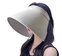 Sombrero de cilindro vacío con protección solar, SPF50 Sombrero para protección solar integral envolvente - Visera ajustable envolvente con cola de caballo parasol, accesorios de playa s