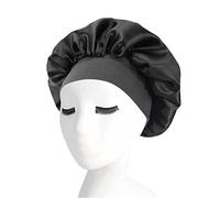 Sombrero de cocina moda mujeres rebordear trenza sombrero musulmán volantes gorro envolvente gorros de dormir gorros de satén forrados de pelo sombrero de pescador hombres azul, Negro , talla única