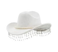 Sombrero de con diamantes de imitación - Con un ala ancha brillante y de | Sombrero del oeste como parte del de para mujer - Adecuado para festival, carnaval, música