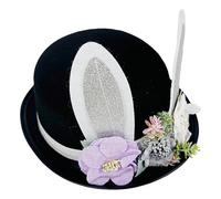 Sombrero de conejito de Pascua - Sombrero de conejo de Pascua | Exquisitos accesorios de cosplay de Pascua | Cute Bunny Bowler Beanie Hat and Flowers, Accesorios de juego de rol, Carnival Headpiece