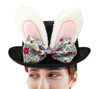 Sombrero de conejo de Pascua, sombrero de copa con orejas Sombrero de conejo de oreja | Mejora tu alegría de Pascua, hermosos accesorios de cosplay de Pascua, accesorio festivo de disfraces de