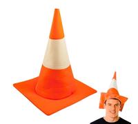 Sombrero de cono de tráfico - Sombreros de fiesta unisex para adultos, accesorios de fiesta de despedida de soltero, sombrero divertido y tonto, cono de carretera naranja y blanco, disfraces de