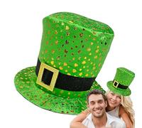 Sombrero de copa del duende, sombreros del St Patricks | Sombrero de copa verde para el día de San Patricio | El sombrero de trébol para disfraz del día de San Patricio se adapta a la mayoría de los a