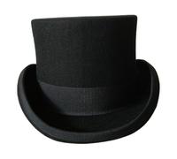 Sombrero de copa negra sombreros de mago formal de lana para adultos sombreros showman para hombres cena social butler cosplay disfraz de halloween accesorio