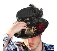 Sombrero de copa steampunk, sombrero steampunk con diseño de gafas, traje de fieltro ajustable para actuaciones de circo, adolescentes, ferias renacentistas, teatro