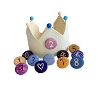 Sombrero de corona de cumpleaños para niños, tela de algodón suave para 0 a 9 años, accesorio de fotografía, fiesta, celebraciones, accesorios de algodón, sombrero coronado de cumpleaños