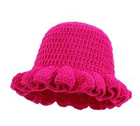 Sombrero de crochet con ala con volantes - Sombrero de pescador ciclista | Sombrero de Carnaval a Prueba de Viento Tejido a Mano Bob Sombrero a Prueba de Viento de Invierno Cómodo, Ciclismo, Salidas p