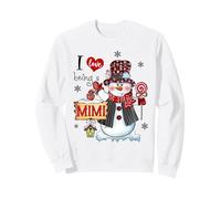 Sombrero de Cuadros Rojos con Texto en inglés I Love Being Mimi Snowman Christmas Sudadera