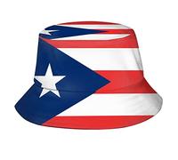 Sombrero De Cubo Bandera Retro De Puerto Rico Plegable Sombrero Tipo Bucket Ligero Gorro De Pescador para Camping Pesca Golf