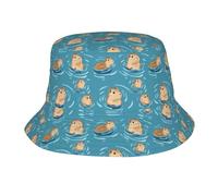 Sombrero De Cubo Caricatura De Un Capibara Nadando Secado Rápido Gorra De Pesca Unisex Bucket Hat para Aire Libre Cámping Viaje