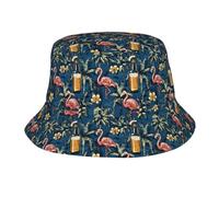 Sombrero De Cubo Cervezas Hawaianas Flamingo Secado Rápido Gorra De Pesca Cálidos Bucket Hat para Surf Playa De Arena El Tiempo Libre