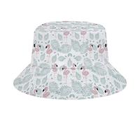 Sombrero de Cubo de Flamenco Tropical, Gorra de Sol de Verano Empacable, Sombreros de Pescador de Moda para Viajes en la Playa al Aire Libre para Mujeres, Hombres, niñas Adolescentes