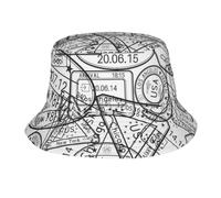 Sombrero De Cubo Fondo De Viaje Con Sellos De Tinta De Ciudades De Ee. Uu.