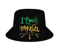 Sombrero de Cubo I Love My Kids Go Back to School Moda Unisex Packable Travel Sun Caps Adolescentes Mujeres Hombres Novedad Sombreros al Aire Libre
