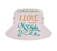 Sombrero de Cubo I Love My Kids Go Back to School Moda Unisex Packable Travel Sun Caps Adolescentes Mujeres Hombres Novedad Sombreros al Aire Libre