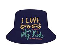 Sombrero de Cubo I Love My Kids Go Back to School Moda Unisex Packable Travel Sun Caps Adolescentes Mujeres Hombres Novedad Sombreros al Aire Libre