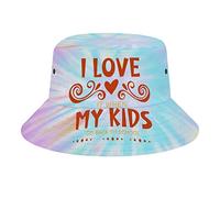 Sombrero de Cubo I Love My Kids Go Back to School Moda Unisex Packable Travel Sun Caps Adolescentes Mujeres Hombres Novedad Sombreros al Aire Libre