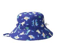 Sombrero de cubo para niños y niñas, diseño de dinosaurios, de ala ancha, para jugar al aire libre, Blau2, 4-8 años
