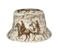 Sombrero De Cubo, Vaquero del Desierto del Salvaje Oeste Americano Bucket Hat Visera, Portátil Sombrero De Pesca para Cámping Viaje Cumpleaños