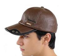 Sombrero de Cuero | Accesorio De Cabeza Cálido Y De - Gorra De Invierno Ajustable para Deporte y Al Aire Libre | para Viaje Senderismo Ciclismo Montar y Camping, Café Ligero.
