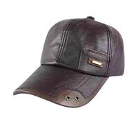 Sombrero de Cuero | Accesorio De Cabeza Cálido Y De - Gorra De Invierno Ajustable para Deporte y Al Aire Libre | para Viaje Senderismo Ciclismo Montar y Camping, Café Negro.