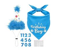 Sombrero de cumpleaños para perros - Números lindos ajustables reutilizables, Bandanas para perros | Reutilizable Pequeño mediano grande Bandana animal Sombrero perro Número Banner Photobooth