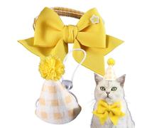 Sombrero de cumpleaños para Perros pequeños, Sombrero de cumpleaños para Mascotas, Collar para Perros Sombreros para Gatos, Pajarita Ajustable para Sombreros para Mascotas, ca