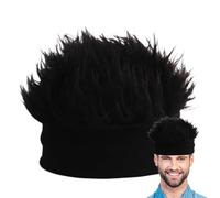 Sombrero de cuña con el pelo - Gorra de pelo corto | Algodón Ajustable Beanie - Novedad Hip Hop Estilo Headwear, Breathable Soft Costume Accessory para , Festival, Cosplay, Unisex Cuña