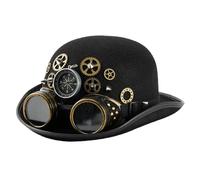 Sombrero de cúpula remachado vintage con gafas intercambiables y brújulas, accesorios para fiestas de cosplay, conciertos