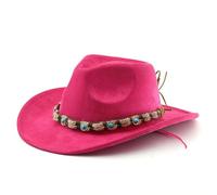 Sombrero de Curva de Ante Vaquero Estilo Western para Mujer, Estilo Jazz inglés.330#A